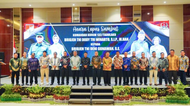 Hadiri Acara Pisah Sambut Danrem 132/Tadulako, Pemprov Apresiasi Banyak Pencapaian dan Prestasi Brigjen Dody