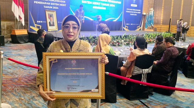 Pemprov Sulteng Terima Penghargaan BKN Atas Penerapan Sistem Merit