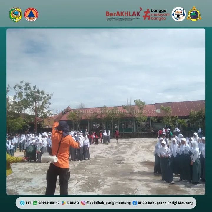BPBD Parigi Moutong Simulasi Evakuasi di SMA Negeri 1 Parigi