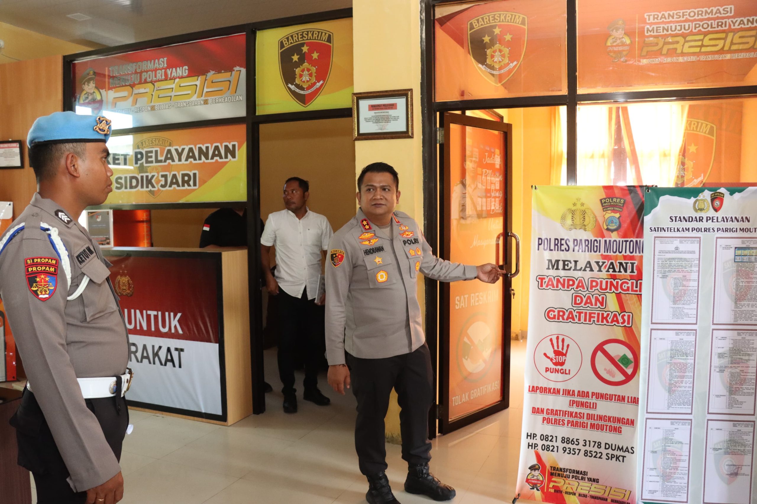 Tinjau Pelayanan Publik, Kapolres Parigi Moutong Tegaskan Komitmen Pelayanan Cepat, Humanis, dan Profesional