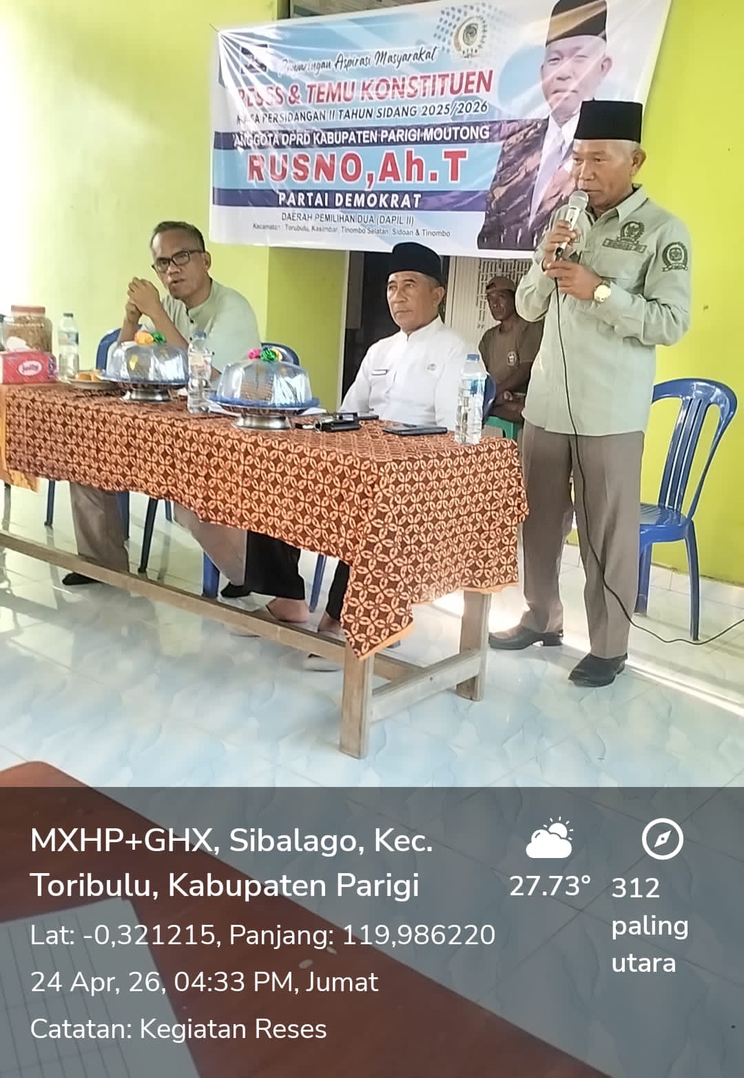 Reses di Sibalago, Rusno A.h T Perjuangkan Huntap Korban Banjir dan Berikan Bantuan Pribadi untuk MTQ